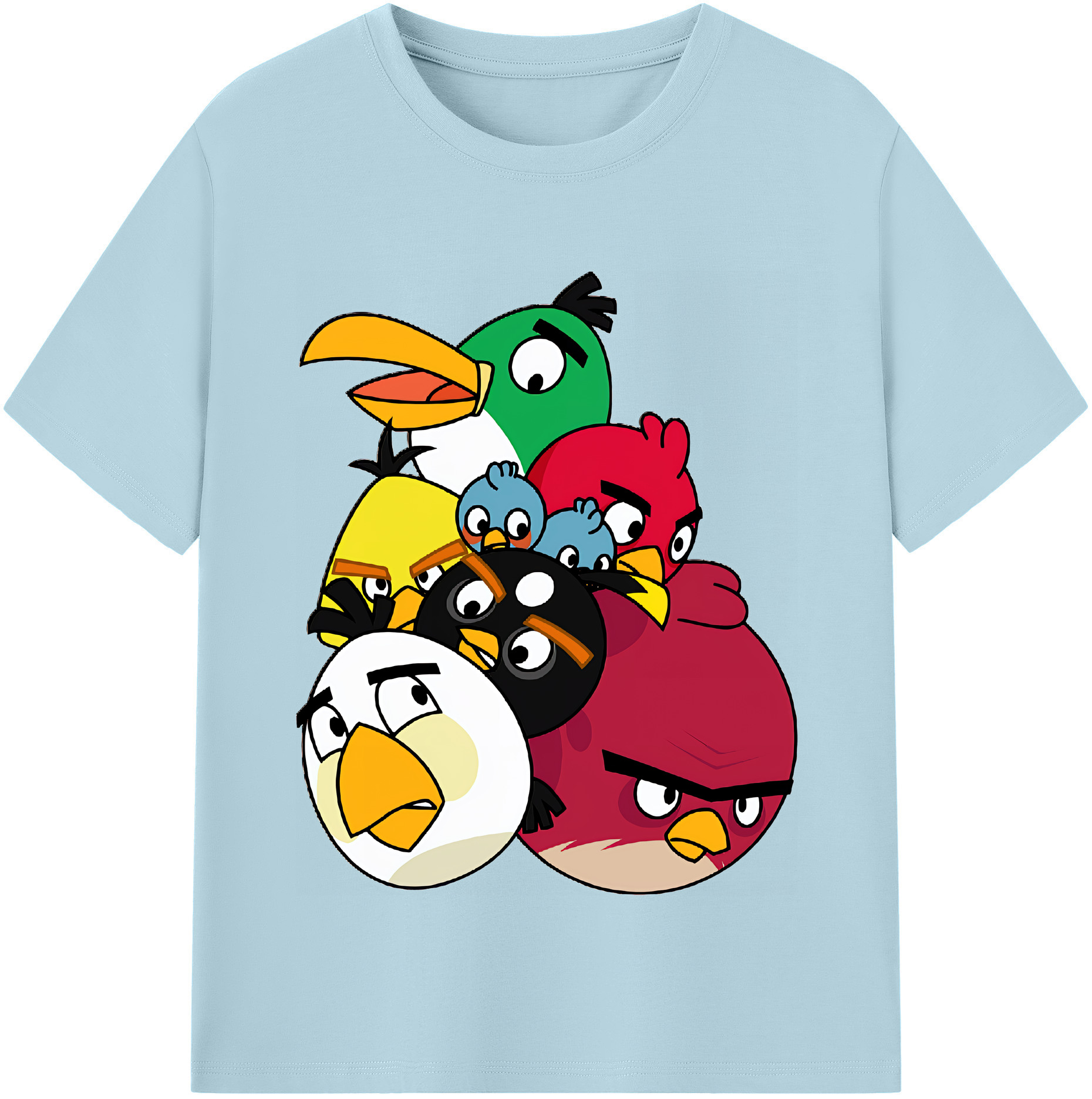 （画像用） Angry Birds アングリーバード 綿100％半袖Tシャツ（フロントプリント）